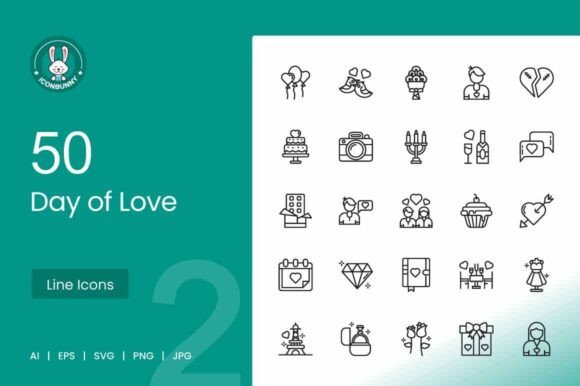 Download Day of Love Line Icons - Day of love Collection