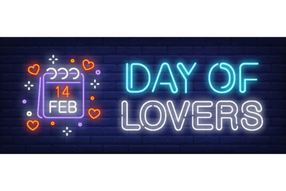 Download Day of Lovers, February Fourteen Neon Te - Day of love Collection