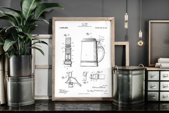 Download Beer Stein 1914 Vintage Patent Poster - Premium Resources